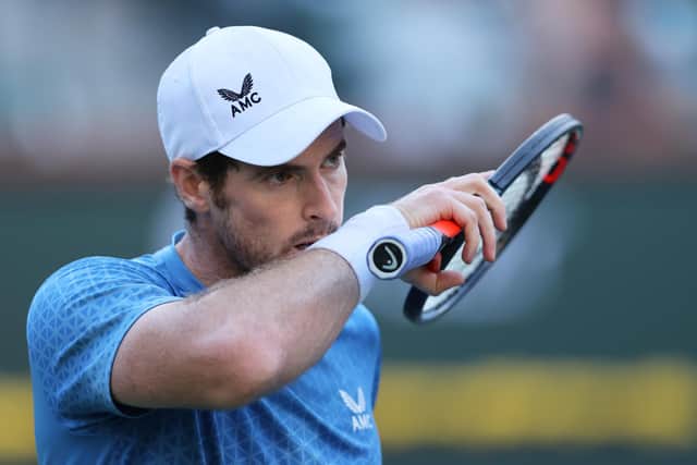 Andy Murray shows his dejection in the defeat to Alexander Zverev at Indian Wells (Photo by Clive Brunskill/Getty Images)
