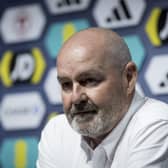 Scotland head coach Steve Clarke outlines his provisional squad for Euro 2024 at Wednesday's Hampden press conference. (Photo by Craig Williamson / SNS Group)