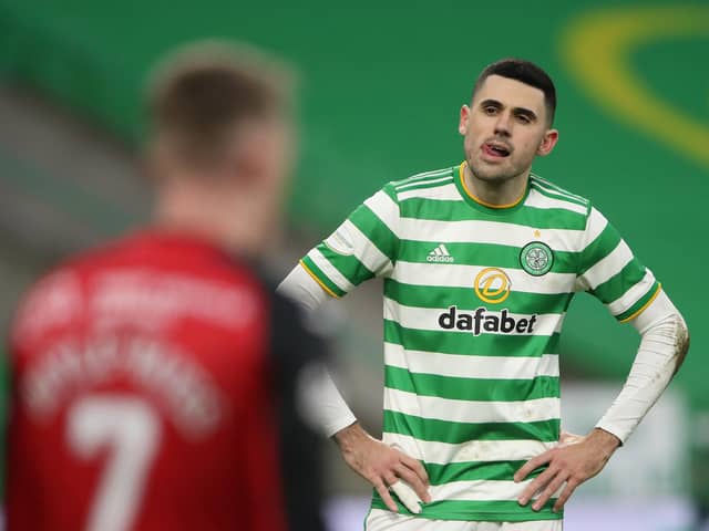 Tom Rogic during the Ladbrokes Scottish Premiership match between Celtic and St. Mirren at Celtic Park on January 30, 2021 in Glasgow, Scotland. (Photo by Ian MacNicol/Getty Images)