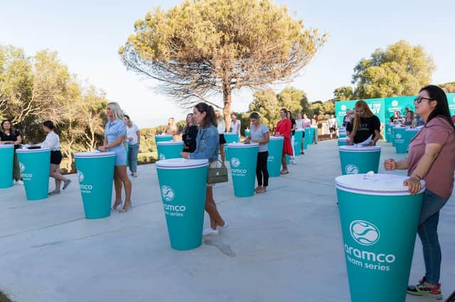 The team captains make their picks at the Aramco Team Series draft at La Reserva Club in Sotogrande in Spain. Picture: Aramco Team Series.