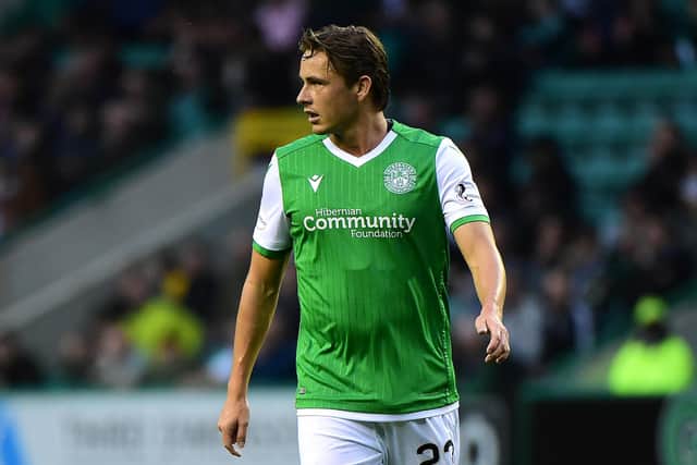Scott Allan in action at the start of his third spell at Hibernian, the club where he's always played his best football