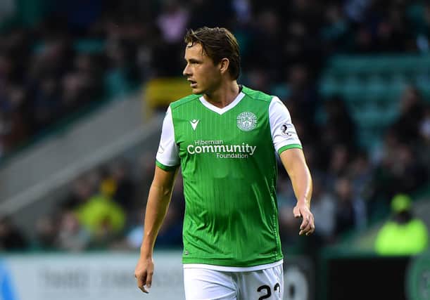 Scott Allan in action at the start of his third spell at Hibernian, the club where he's always played his best football