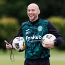 Hibs head coach David Gray during a training session at HTC this week. (Photo by Ross Parker / SNS Group)