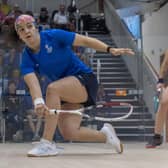 Team Scotland's Georgia Adderley beats Emma Keane of Bermuda during the 2022 Commonwealth Games in Birmingham.