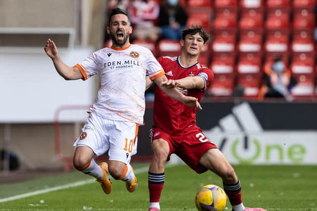Calvin Ramsay (R) in action against Dundee United on Sunday - there will be no rest for the 18-year-old. (Photo by Alan Harvey / SNS Group)