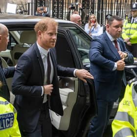The Duke of Sussex at the Rolls Buildings in central London for the phone hacking trial against Mirror Group Newspapers. Picture: Jeff Moore/PA Wire