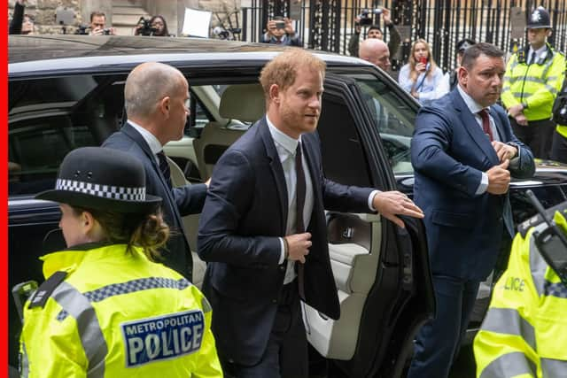 The Duke of Sussex at the Rolls Buildings in central London for the phone hacking trial against Mirror Group Newspapers. Picture: Jeff Moore/PA Wire