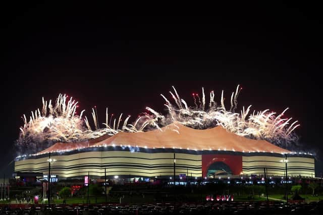 Fireworks explode during the opening ceremony.