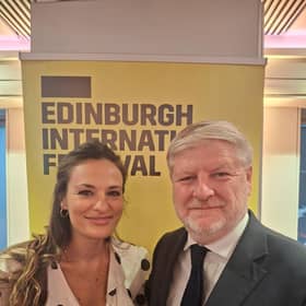 Nicola Benedetti, director of Edinburgh International Festival, which is one of the events which receives funding from  Creative Scotland, with Culture Secretary Angus Robertson