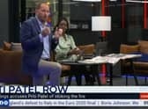 GB News said its presenter Guto Harri breached its "standards" by taking the knee on air in support of England's footballers.