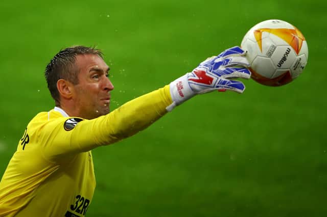 Goalkeeper, Allan McGregor has pulled off some vital saves for Rangers throughout his career   (Photo by Dean Mouhtaropoulos/Getty Images)