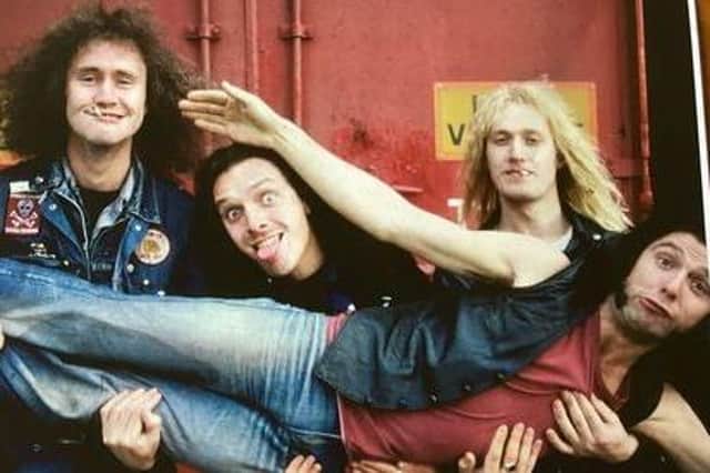 Nigel Planer, Rik Mayall, Adrian Edmondson and Peter Richardson in The Comic Strip Presents... Bad News Tour