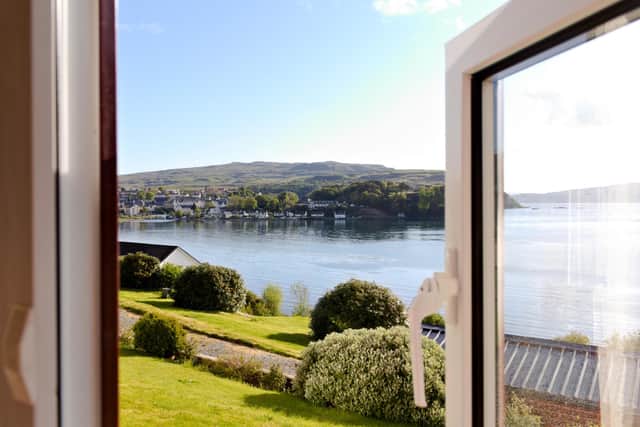 Portree is the capital and only town on Skye Island, the largest island in the Inner Hebrides of Scotland. This photo shows the town from a room nearby. Picture: DYNAMIXX