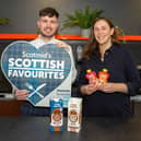 (Pictured: Scotmid’s Steve Addison with Three Robin’s founder Karen Robinson)