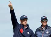 Bryson DeChambeau with US vice-captain Phil Mickelson during last year's Ryder Cup at Whistling Straits. Picture: Patrick Smith/Getty Images.