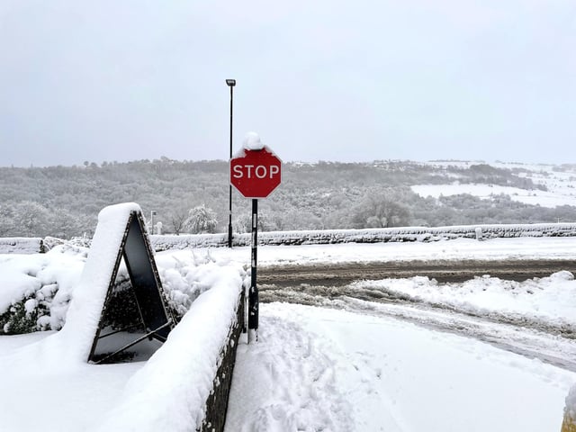 A view of the Loxley area of Sheffield after heavy snow overnight.