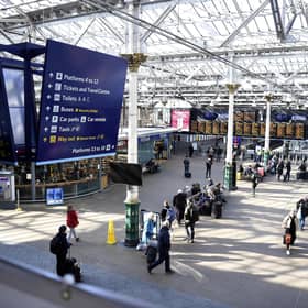 Stock photo of Waverly Train Station in Edinburgh, by Lisa Ferguson.