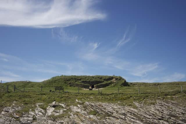 The Tomb of the Eagles at Isbister, South Ronaldsay. Human remains of those left here more than 5,000 years ago were used in the study with dental plaque holding evidence of the seaweed diet. PIC: Contributed.