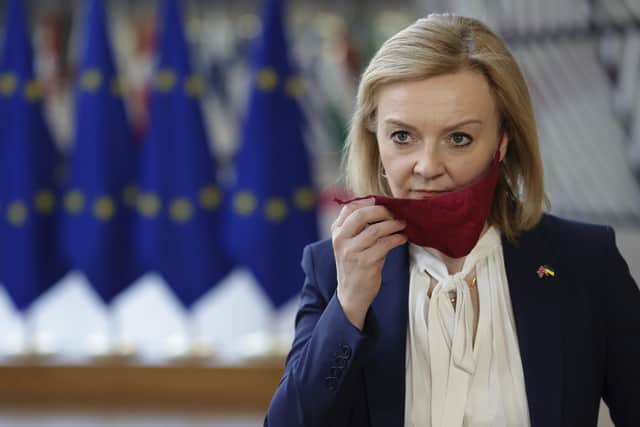 British Foreign Secretary Liz Truss says she has a "hit list" of Russian oligarchs to place sanctions on. Photo: AP Photo/Olivier Matthys.