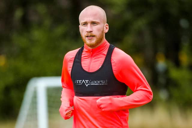 Liam Boyce managed some training on Tuesday but is still assessing his fitness ahead of Hearts' trip north to play St Johnstone. Photo by Euan Cherry / SNS Group