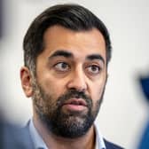 Humza Yousaf speaks to the media during his visit to Scottish Throughcare and Aftercare Forum (STAF)'s offices in Glasgow. Photo: Jane Barlow/PA Wire