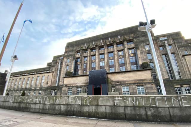 Activists targeted the SNP HQ and Bute House over the ongoing transphobia row