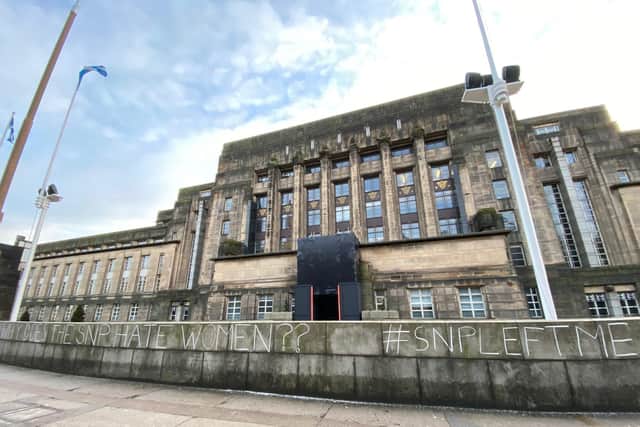 Activists targeted the SNP HQ and Bute House over the ongoing transphobia row