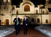 Boris Johnson meets Ukrainian president Volodymyr Zelensky in Kyiv, Ukraine, shortly before the Russian invasion (Picture: Peter Nicholls/PA)