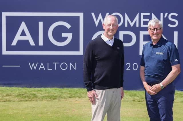Peter Zaffino, CEO of AIG, and Martin Slumbers, CEO of The R&A, pictured at Walton Heath after announcing the continued partnership between the two organisations of the AIG Women's Open. Picture: The R&A.