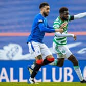 Rangers' Connor Goldson (left) tussles with Celtic's Odsonne Edouard during a Scottish Premiership match between Rangers and Celtic at Ibrox (Photo by Craig Williamson / SNS Group)