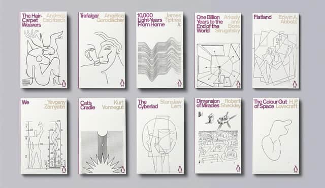 The cover designs for Penguin's Science Fiction Classics