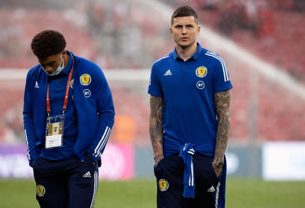 Scotland's Che Adams (left0 and Lyndon Dykes should be paired for the first time this international fortnight by Steve Clarke for the crucial World Cup qualifier in Austria. (Photo by Alan Harvey / SNS Group)