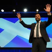 First Minister Humza Yousaf after his speech during the SNP annual conference at the Event Complex Aberdeen (TECA) in Aberdeen.
