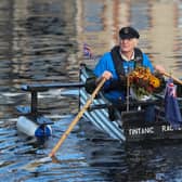 Mr Stanley, who served in The Royal Scots Dragoon Guards for 35 years, arrived in Chichester, West Sussex, on Friday morning aboard his faithful vessel the Tintanic. (Photo: Andrew Matthews)