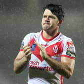 Lachlan Coote of St Helens applauds his fans. (Photo by Charlotte Tattersall/Getty Images)