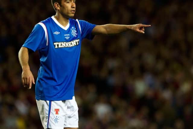 Giovanni van Bronckhorst pictured during his appearance for Rangers Legends against AC Milan at Ibrox in 2012. (Photo by Alan Harvey/SNS Group).