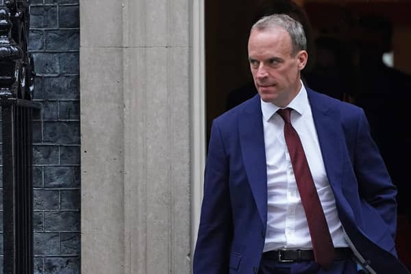 Foreign Secretary Dominic Raab was demoted in the reshuffle.