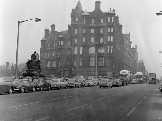 A view of the Carlton Hotel on North Bridge in Edinburgh, 1960s.