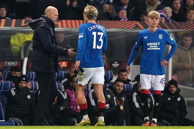 Rangers' Todd Cantwell reacts after being substituted during the UEFA Europa League Group C match against Aris Limassol.