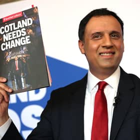 Anas Sarwar unveiling Scottish Labour's manifesto in Edinburgh