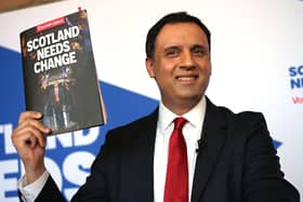 Anas Sarwar unveiling Scottish Labour's manifesto in Edinburgh