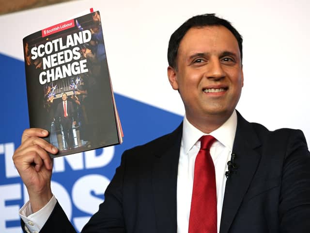 Anas Sarwar unveiling Scottish Labour's manifesto in Edinburgh
