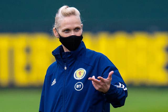 Scotland manager Shelley Kerr has to self-isolate for 14 days and miss the upcoming Euro qualifiers. (Photo by Ross MacDonald / SNS Group)