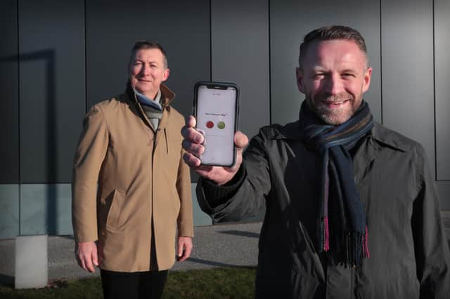 Dr Simon Edgar of NHS Lothian and Trickle CEO Paul Reid. Picture: Stewart Attwood