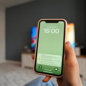A file photo of a test of a public alert system on a mobile phone. Mobile phones will ring out with an alarm this September as the Government tests its emergency alert system.