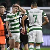Celtic's James Forrest displays his angst during the RB Leipzig loss with the club veteran the only squad member to know what it was like for the men in green and white to be a daunting force in the competition in the east end of Glasgow. A time now consigned to history with the appalling recent home form.  (Photo by Rob Casey / SNS Group)