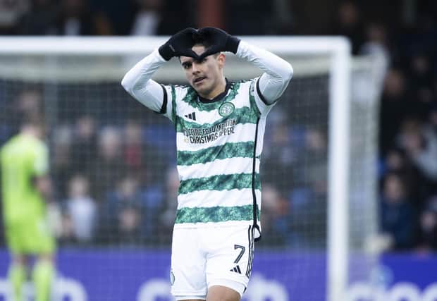 Luis Palma celebrates scoring Celtic's second in the 3-0 win over Ross County. (Photo by Paul Devlin / SNS Group)