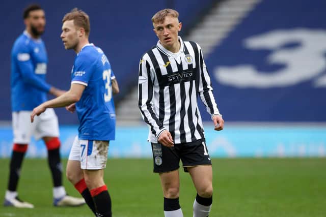 Dylan Reid making his professional debut for St Mirren against Rangers at Ibrox. Picture: SNS
