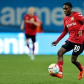 Former Celtic defender Jeremie Frimpong in action for Bayer Leverkusen. (Photo by Christof Koepsel/Getty Images)