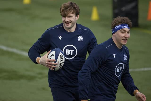 Richie Gray, left, has enjoyed being part of the Scotland team again after a three-year absence. Picture: Craig Williamson/SNS